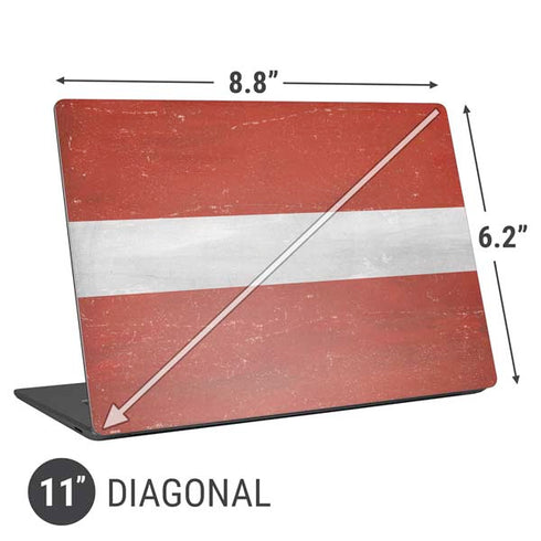 Latvia Flag Distressed Universal Laptop 11in (8.8 x 6.2in) Skin